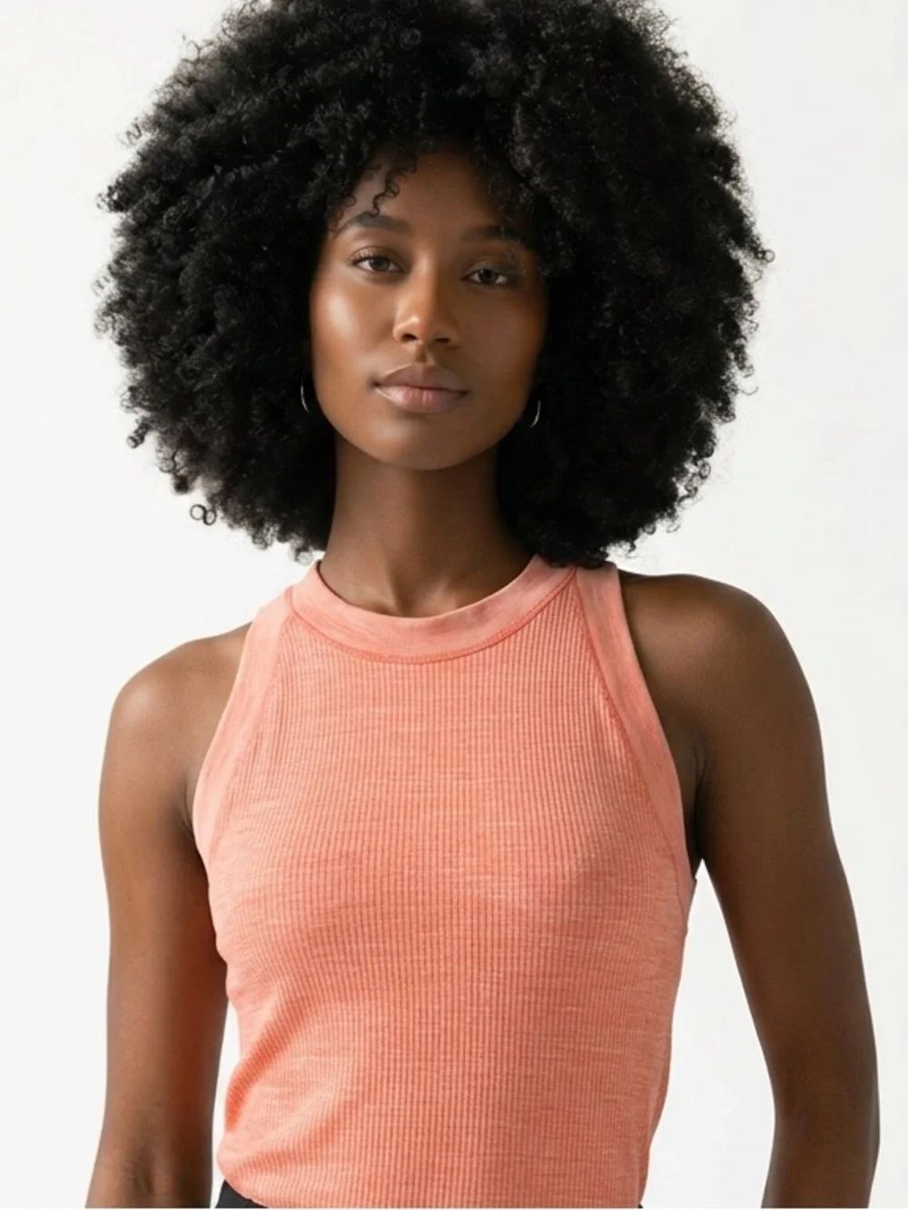 ATHLETA | Ribbed Peach Coral Athletic Tank Top Women’s Size Medium